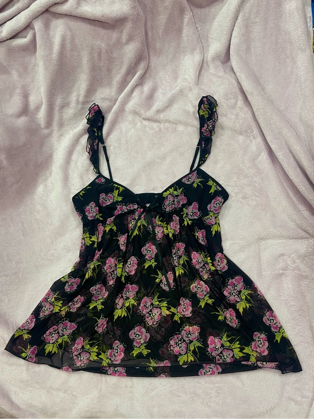 Victoria’s Secret Angel Black Floral Top